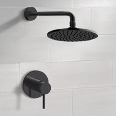 Matte Black Rain Shower Faucet Set, Rain Shower Head, Shower Faucet